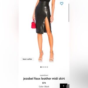 Superdown Jezabel Faux Leather Midi Skirt